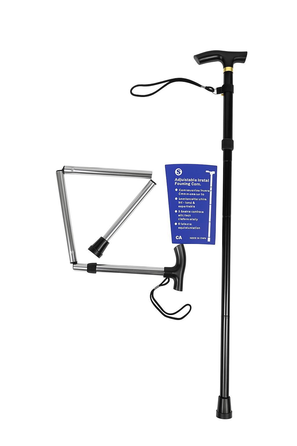 Miniatura 2 de BASTON METALICO, PLEGABLE Y AJUSTABLE